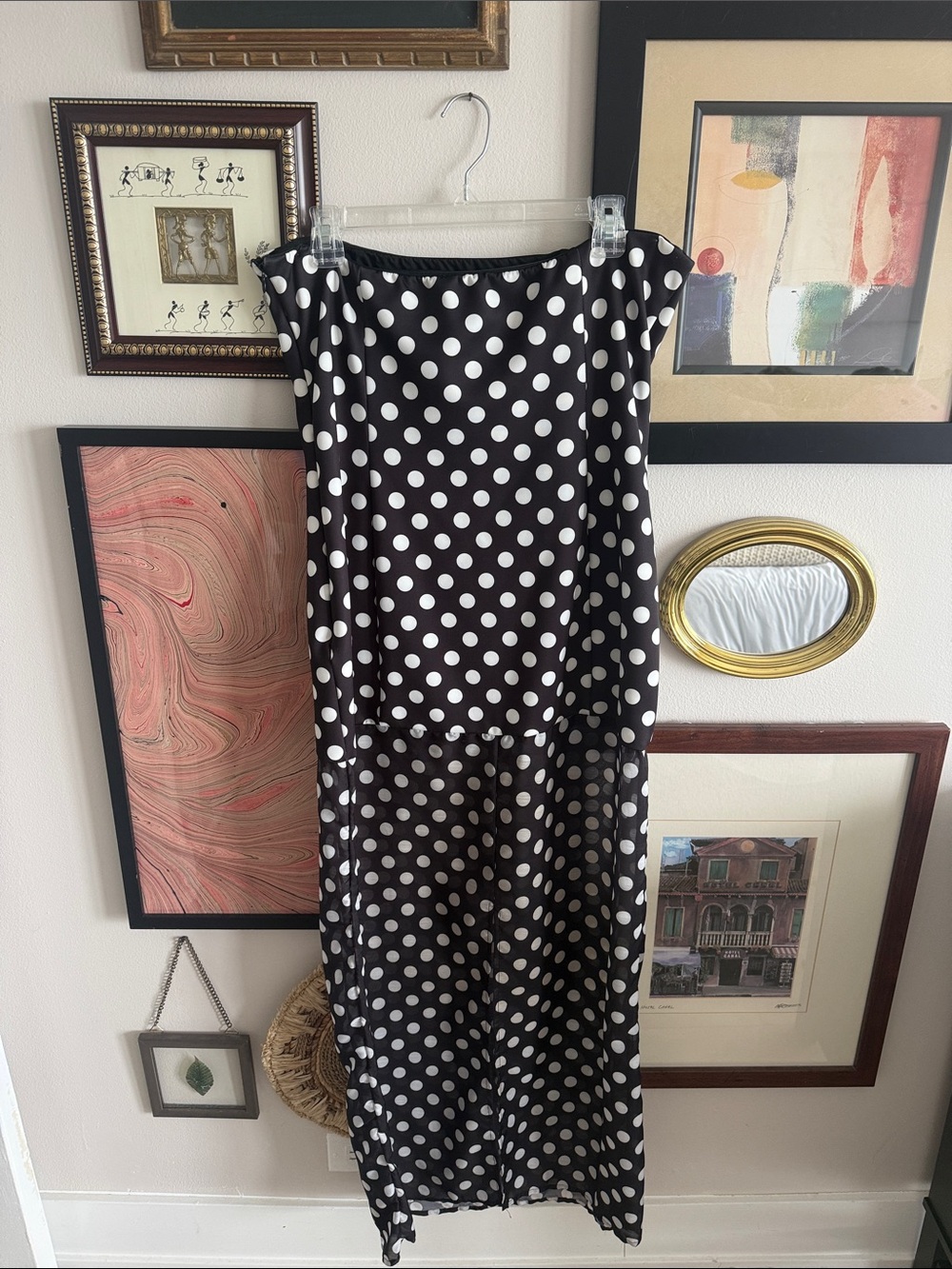 x REVOLVE Chloe Dress in Black & White Polka Dot - Picture 5 of 6